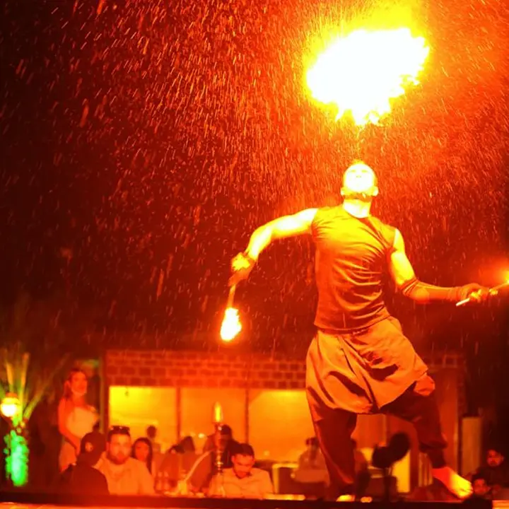 Fire Show Performance in Dubai Desert safari